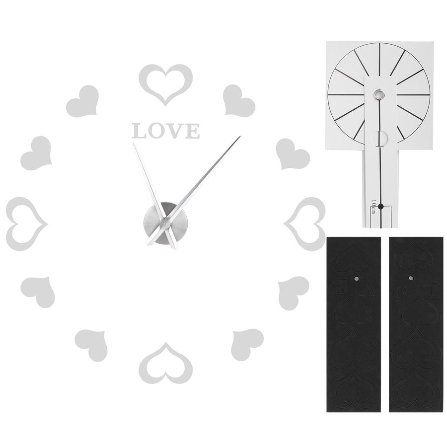 Innovative DIY Wall Clock Acrylic Mirror Surface Wall Sticker Clock for Home DecorationSilver