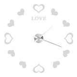 Innovative DIY Wall Clock Acrylic Mirror Surface Wall Sticker Clock for Home DecorationSilver - Front View