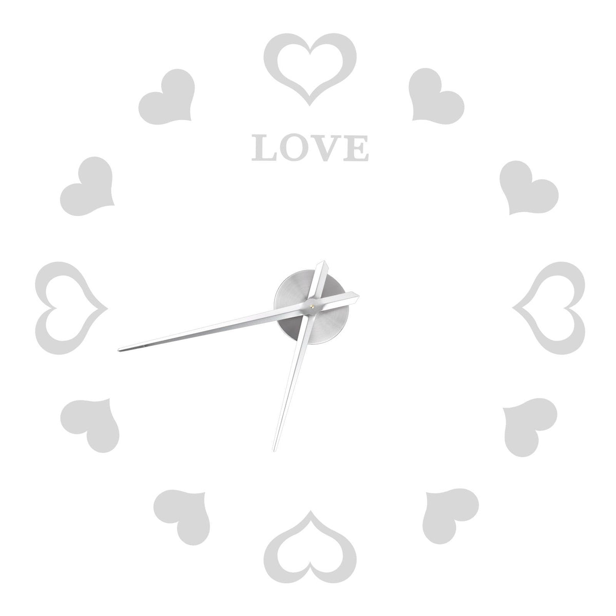 Innovative DIY Wall Clock Acrylic Mirror Surface Wall Sticker Clock for Home DecorationSilver