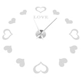 Innovative DIY Wall Clock Acrylic Mirror Surface Wall Sticker Clock for Home DecorationSilver