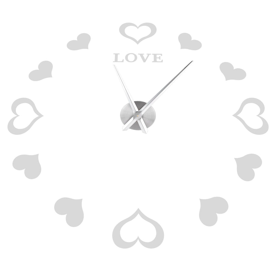 Innovative DIY Wall Clock Acrylic Mirror Surface Wall Sticker Clock for Home DecorationSilver