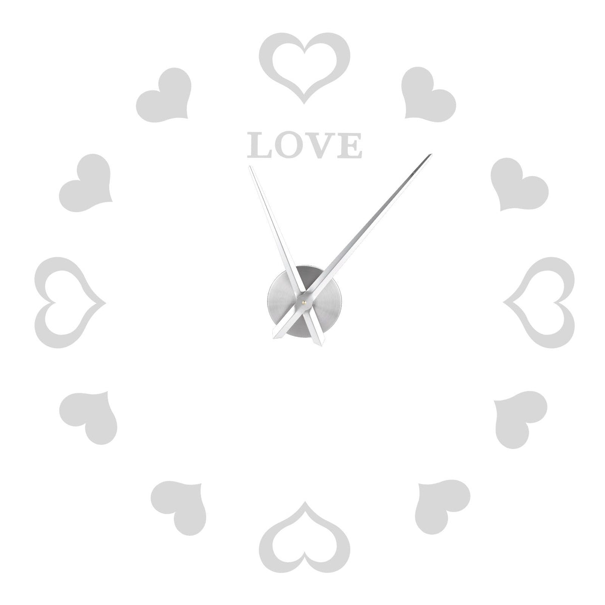Innovative DIY Wall Clock Acrylic Mirror Surface Wall Sticker Clock for Home DecorationSilver