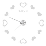 Innovative DIY Wall Clock Acrylic Mirror Surface Wall Sticker Clock for Home DecorationSilver
