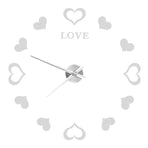 Innovative DIY Wall Clock Acrylic Mirror Surface Wall Sticker Clock for Home DecorationSilver