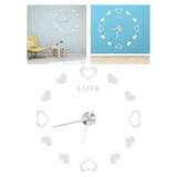 Innovative DIY Wall Clock Acrylic Mirror Surface Wall Sticker Clock for Home DecorationSilver