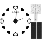 Innovative DIY Wall Clock Acrylic Mirror Surface Wall Sticker Clock for Home DecorationBlack
