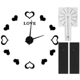 Innovative DIY Wall Clock Acrylic Mirror Surface Wall Sticker Clock for Home DecorationBlack