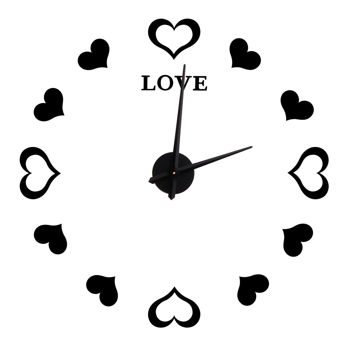 Innovative DIY Wall Clock Acrylic Mirror Surface Wall Sticker Clock for Home DecorationBlack