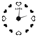Innovative DIY Wall Clock Acrylic Mirror Surface Wall Sticker Clock for Home DecorationBlack