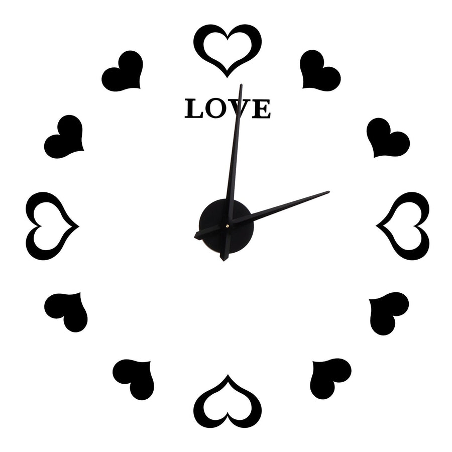 Innovative DIY Wall Clock Acrylic Mirror Surface Wall Sticker Clock for Home DecorationBlack