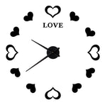 Innovative DIY Wall Clock Acrylic Mirror Surface Wall Sticker Clock for Home DecorationBlack