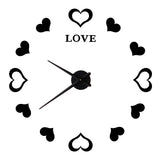 Innovative DIY Wall Clock Acrylic Mirror Surface Wall Sticker Clock for Home DecorationBlack - Side View