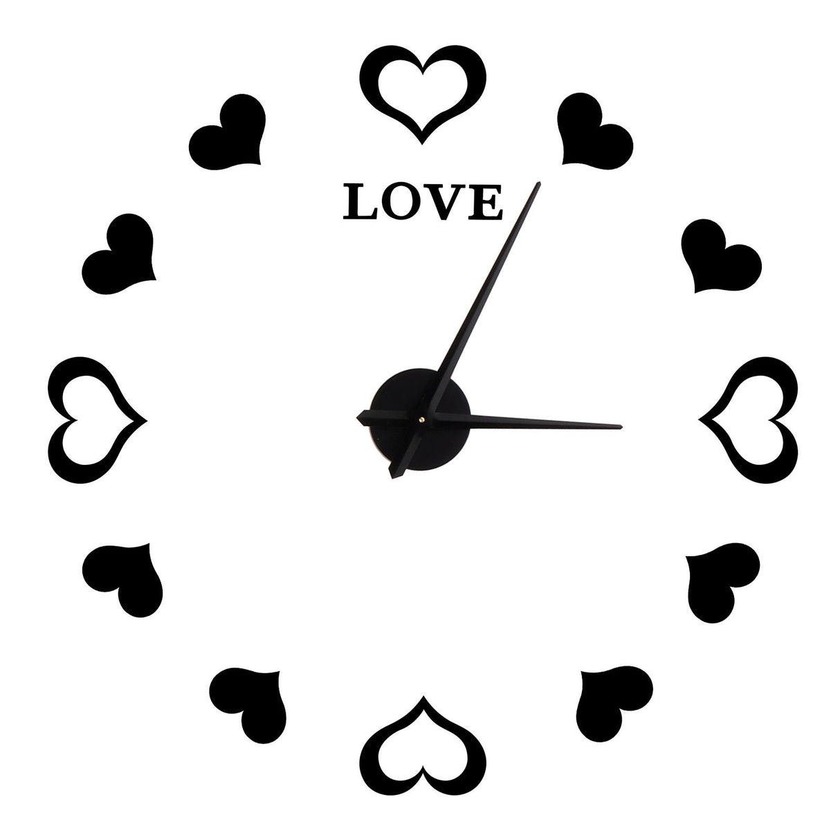 Innovative DIY Wall Clock Acrylic Mirror Surface Wall Sticker Clock for Home DecorationBlack