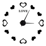 Innovative DIY Wall Clock Acrylic Mirror Surface Wall Sticker Clock for Home DecorationBlack