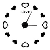 Innovative DIY Wall Clock Acrylic Mirror Surface Wall Sticker Clock for Home DecorationBlack - Top-Down View