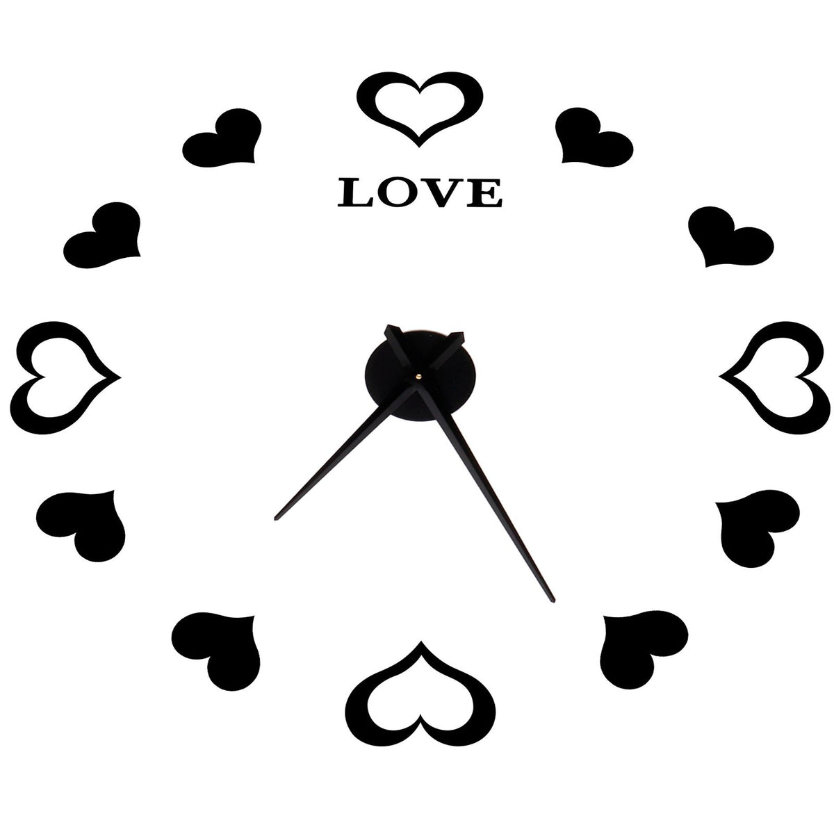 Innovative DIY Wall Clock Acrylic Mirror Surface Wall Sticker Clock for Home DecorationBlack