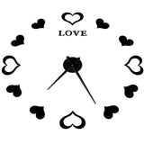 Innovative DIY Wall Clock Acrylic Mirror Surface Wall Sticker Clock for Home DecorationBlack