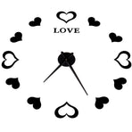 Innovative DIY Wall Clock Acrylic Mirror Surface Wall Sticker Clock for Home DecorationBlack