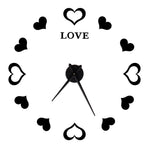 Innovative DIY Wall Clock Acrylic Mirror Surface Wall Sticker Clock for Home DecorationBlack