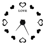 Innovative DIY Wall Clock Acrylic Mirror Surface Wall Sticker Clock for Home DecorationBlack - Rear View