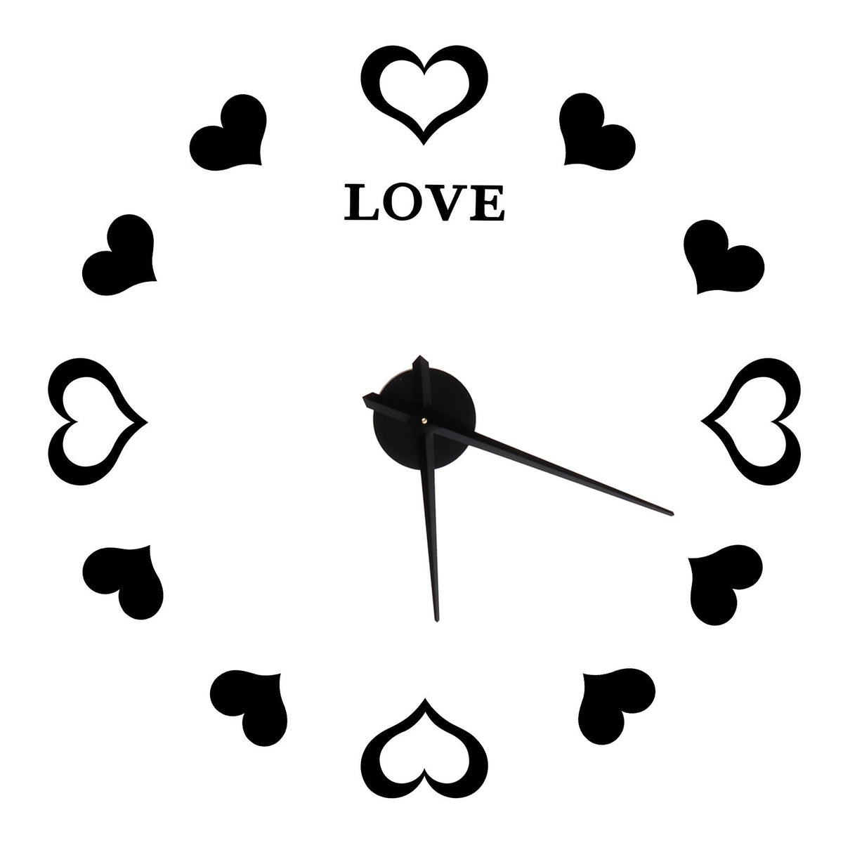 Innovative DIY Wall Clock Acrylic Mirror Surface Wall Sticker Clock for Home DecorationBlack