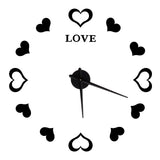Innovative DIY Wall Clock Acrylic Mirror Surface Wall Sticker Clock for Home DecorationBlack