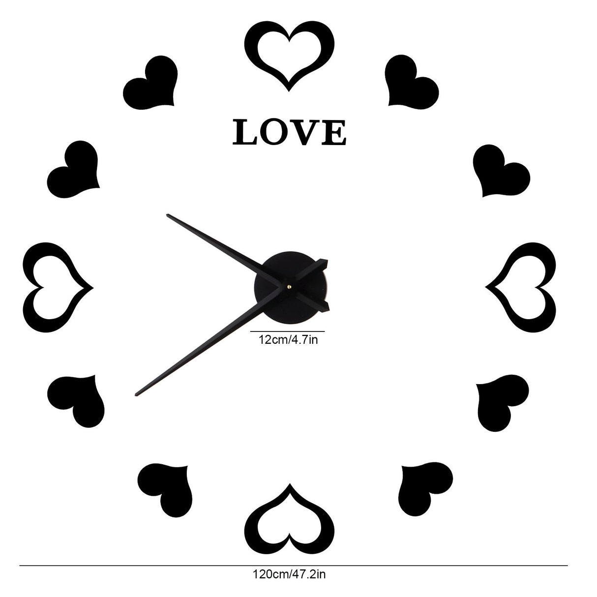 Innovative DIY Wall Clock Acrylic Mirror Surface Wall Sticker Clock for Home DecorationBlack