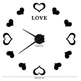 Innovative DIY Wall Clock Acrylic Mirror Surface Wall Sticker Clock for Home DecorationBlack