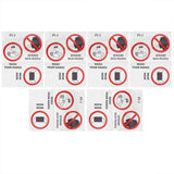 6PCS Caution Notice English Reminder Slogan Wall Sticker Sign for Hospital Company School - Top-Down View
