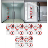 6PCS Caution Notice English Reminder Slogan Wall Sticker Sign for Hospital Company School