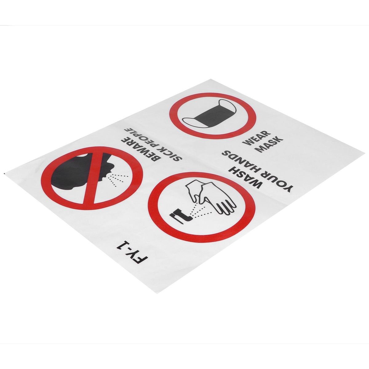 6PCS Caution Notice English Reminder Slogan Wall Sticker Sign for Hospital Company School