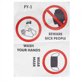 6PCS Caution Notice English Reminder Slogan Wall Sticker Sign for Hospital Company School - Extra Image
