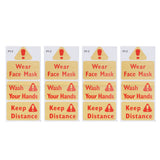 4PCS Warning Signs Wall Sticker Caution Warning Decals DIY Kitchen Shop Window Decor