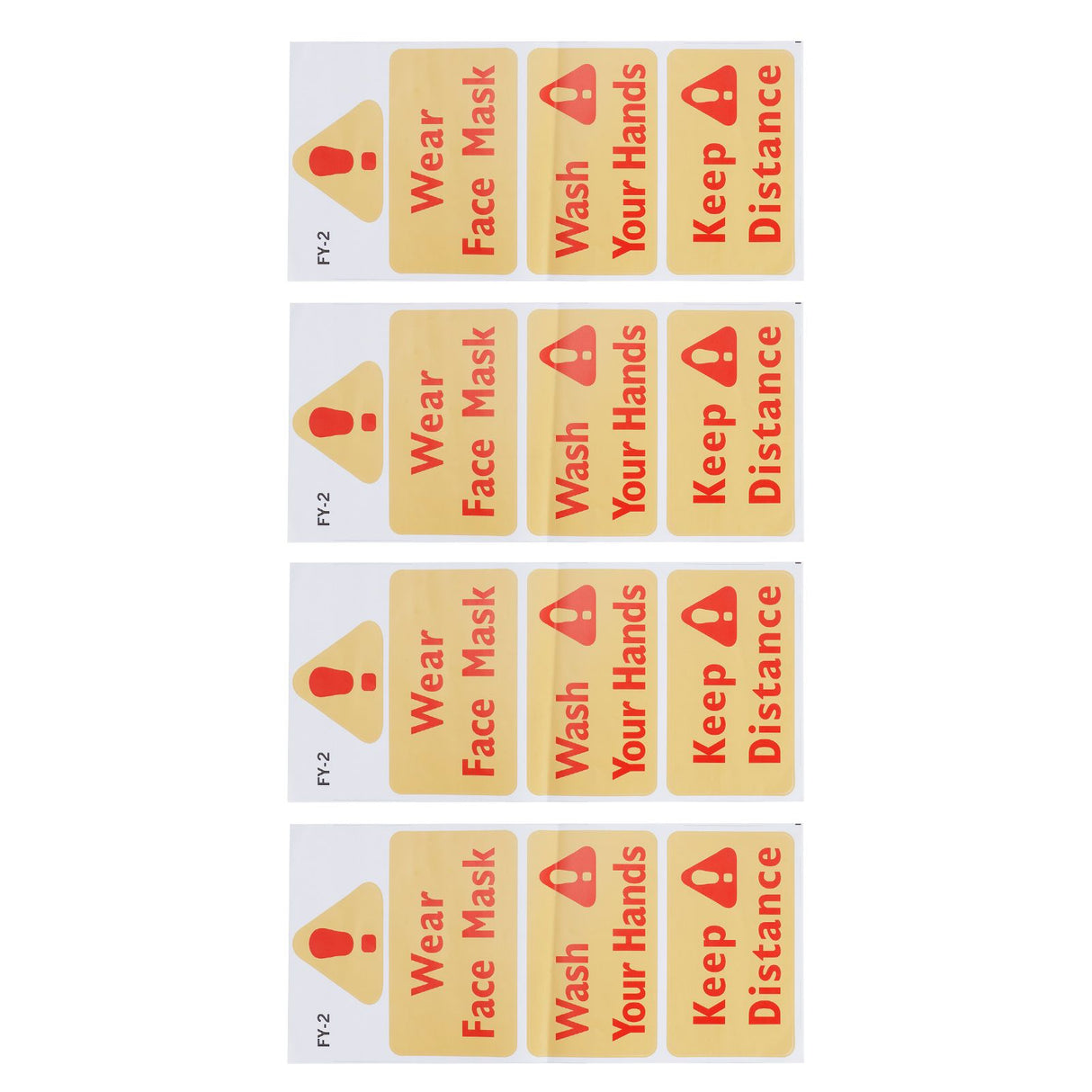 4PCS Warning Signs Wall Sticker Caution Warning Decals DIY Kitchen Shop Window Decor