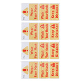 4PCS Warning Signs Wall Sticker Caution Warning Decals DIY Kitchen Shop Window Decor