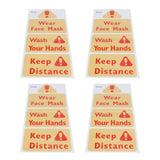 4PCS Warning Signs Wall Sticker Caution Warning Decals DIY Kitchen Shop Window Decor