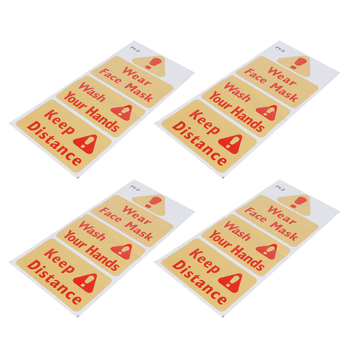 4PCS Warning Signs Wall Sticker Caution Warning Decals DIY Kitchen Shop Window Decor