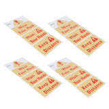 4PCS Warning Signs Wall Sticker Caution Warning Decals DIY Kitchen Shop Window Decor - 45-Degree Angle