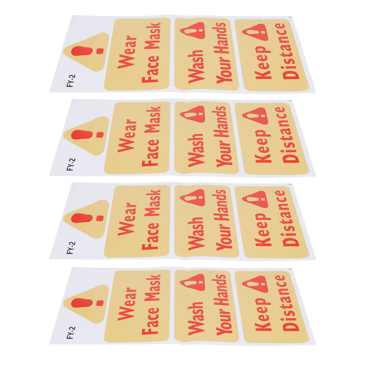 4PCS Warning Signs Wall Sticker Caution Warning Decals DIY Kitchen Shop Window Decor
