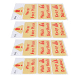 4PCS Warning Signs Wall Sticker Caution Warning Decals DIY Kitchen Shop Window Decor