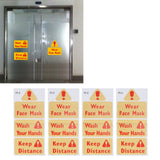 4PCS Warning Signs Wall Sticker Caution Warning Decals DIY Kitchen Shop Window Decor
