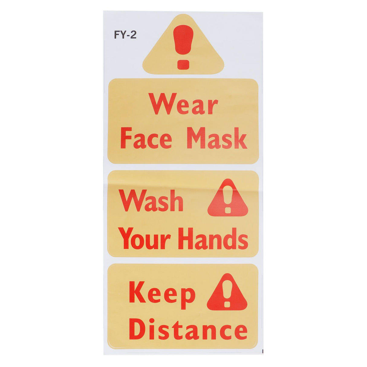 4PCS Warning Signs Wall Sticker Caution Warning Decals DIY Kitchen Shop Window Decor