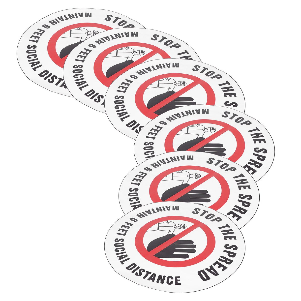2 Sets Social Distancing Sign Keep Distance Wall Sticker for Home Supermarket Public Place