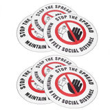 2 Sets Social Distancing Sign Keep Distance Wall Sticker for Home Supermarket Public Place - Close-Up Angle