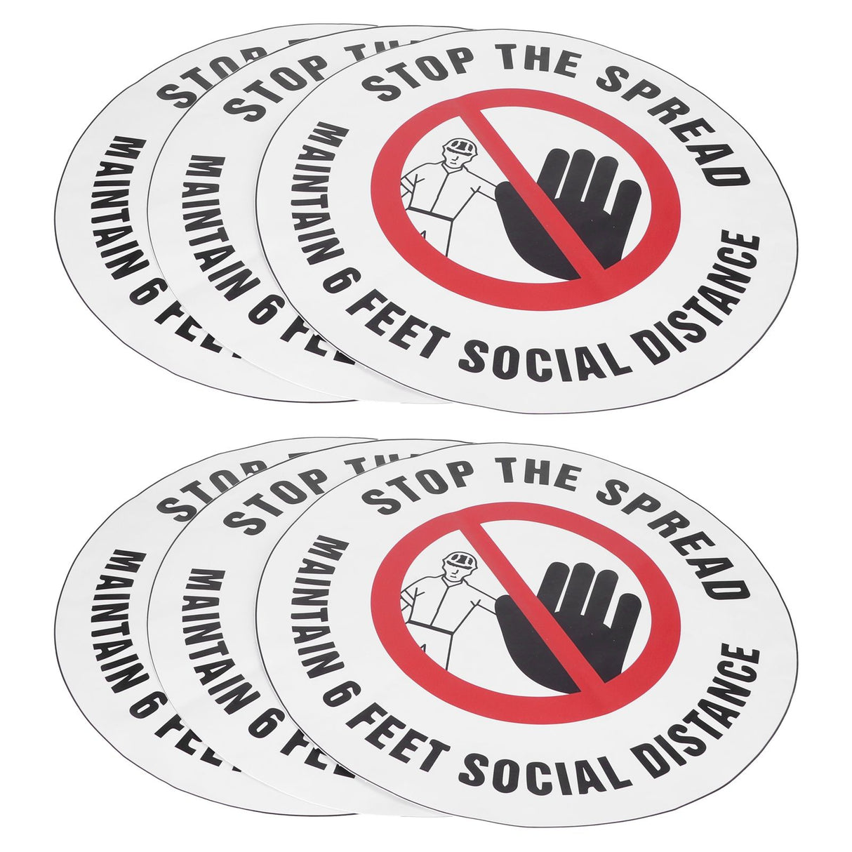 2 Sets Social Distancing Sign Keep Distance Wall Sticker for Home Supermarket Public Place