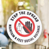 2 Sets Social Distancing Sign Keep Distance Wall Sticker for Home Supermarket Public Place