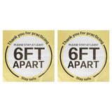 2 Sets Social Distancing Floor Decals Distancing Warning Sign Sticker for Crowd Control Guidance