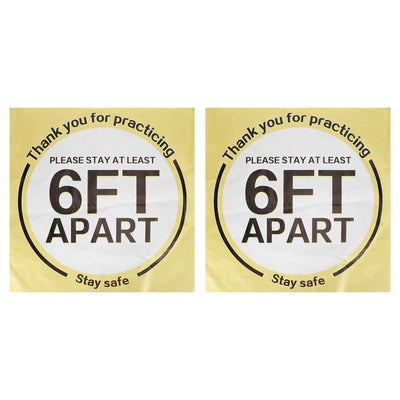 2 Sets Social Distancing Floor Decals Distancing Warning Sign Sticker for Crowd Control Guidance