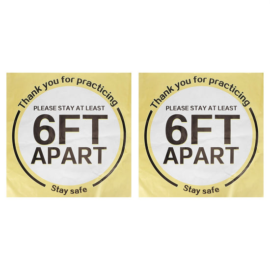 2 Sets Social Distancing Floor Decals Distancing Warning Sign Sticker for Crowd Control Guidance