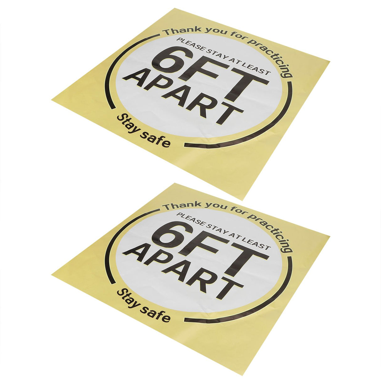 2 Sets Social Distancing Floor Decals Distancing Warning Sign Sticker for Crowd Control Guidance